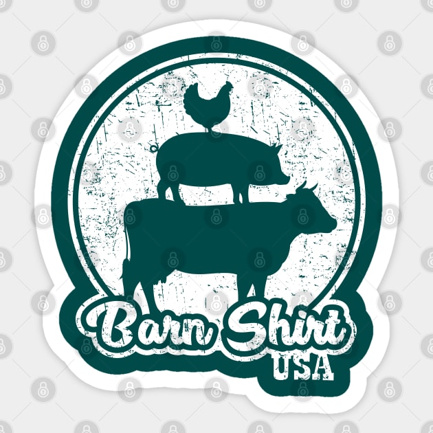 Farm Animal Stack - White - Distressed Sticker by Barn Shirt USA